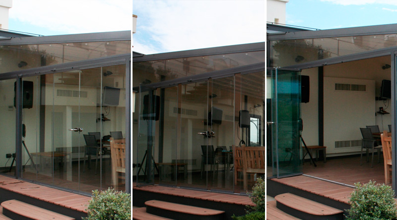 puerta móvil todocristal Configuraciones para tu cortina de cristal - Todocristal