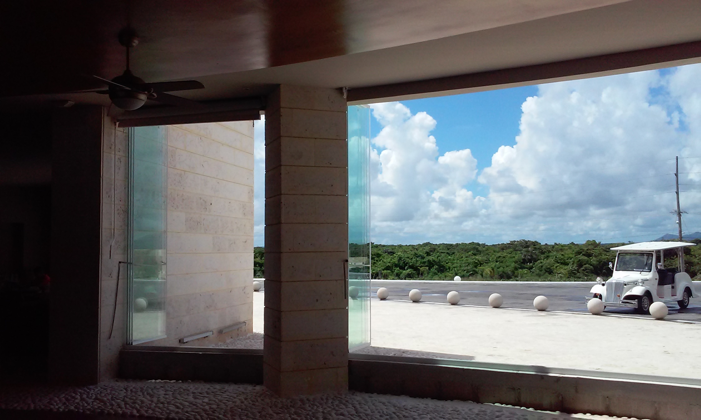 View from the inside of glass enclosure in Santo Domingo