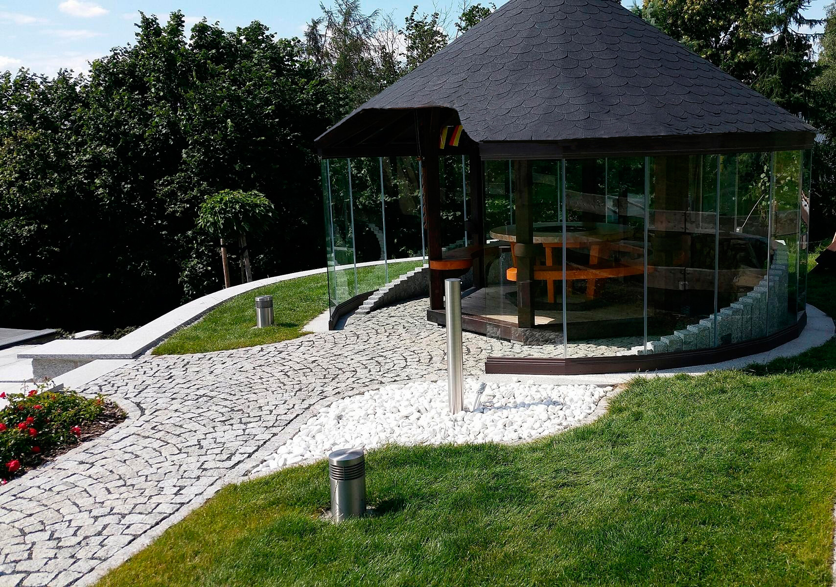 Glass enclosure in a garden in Germany in Dresde