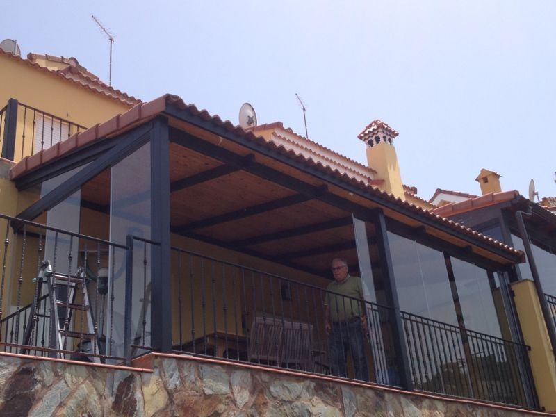 Glass enclosure in a porch in gran canaria